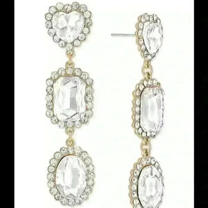 Rachel Roy new Gold Tone Triple Drop Earrings
